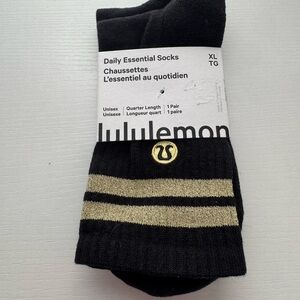 lululemon Black and Gold Daily Essential Socks